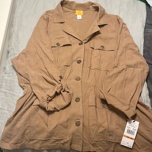 Plus size Linen Safari Jacket